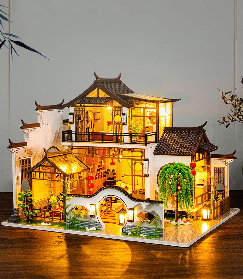 FSOLIS DIY Book Nook Kit, DIY Miniature Dollhouse Kit 3D Wooden