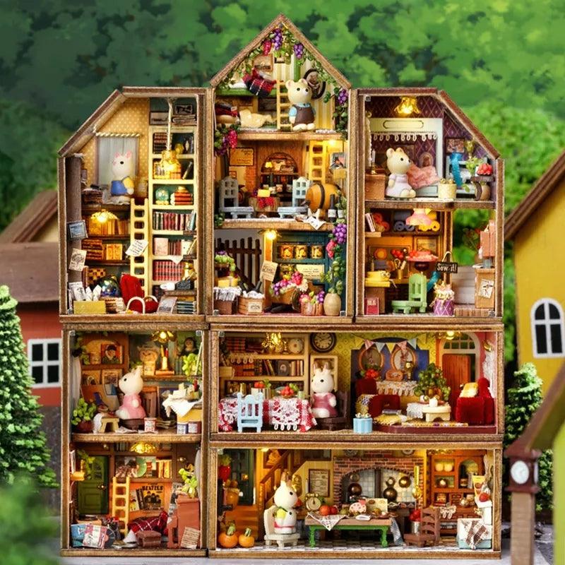 DIY Doll Dollhouse Assemble Puzzle Toys For Children Miniatures Doll House  Furniture Kit Jigsaw 3D Paper