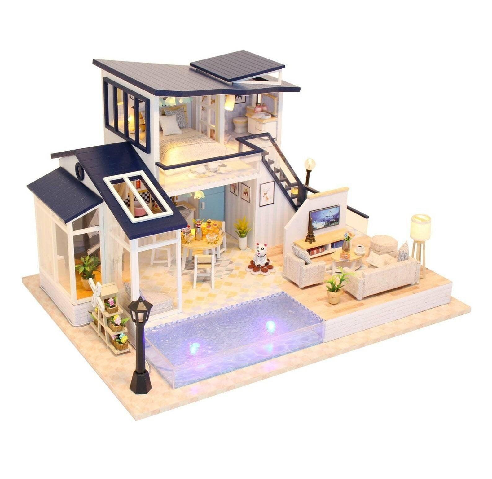 Doll house hot sale with pool