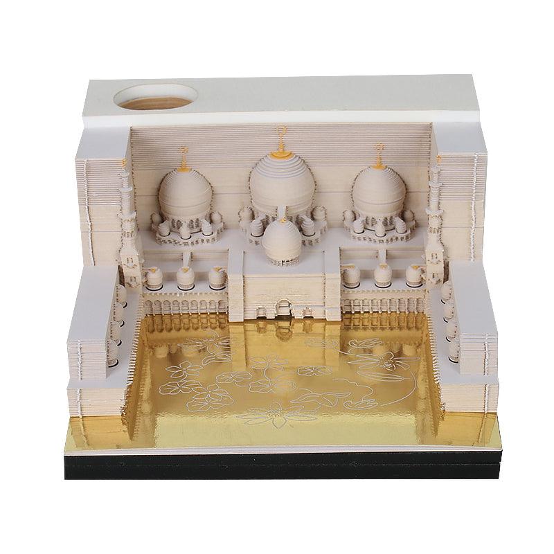 Mosque 3D Note Pad Masjid Note Pads Ramadan Eid Gifts Creative Art 3D Memo Pad Omoshiroi Block Post It Notes Birthday Gifts With LED