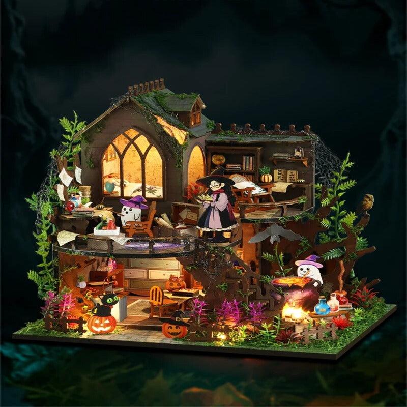 Magic Cottage Halloween Dollhouse Miniature DIY Casa Miniature Kits - Rajbharti Crafts