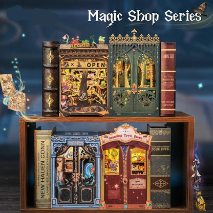 Darkness Herbarium - Amazing Toys Store - Fantasy Plant Shop - Soul Travel Agency Magical Series DIY Book Nook Kits -Decorative Bookends - Wooden Miniature Crafts