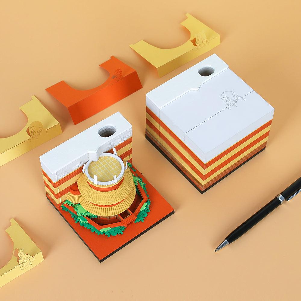 Chinese Temple Of Heaven 3D Note Pad Memo Pad Japanese Pavilion Note Pads Chinese Pagodas Note Pads Omoshiroi Blocks DIY Paper Craft