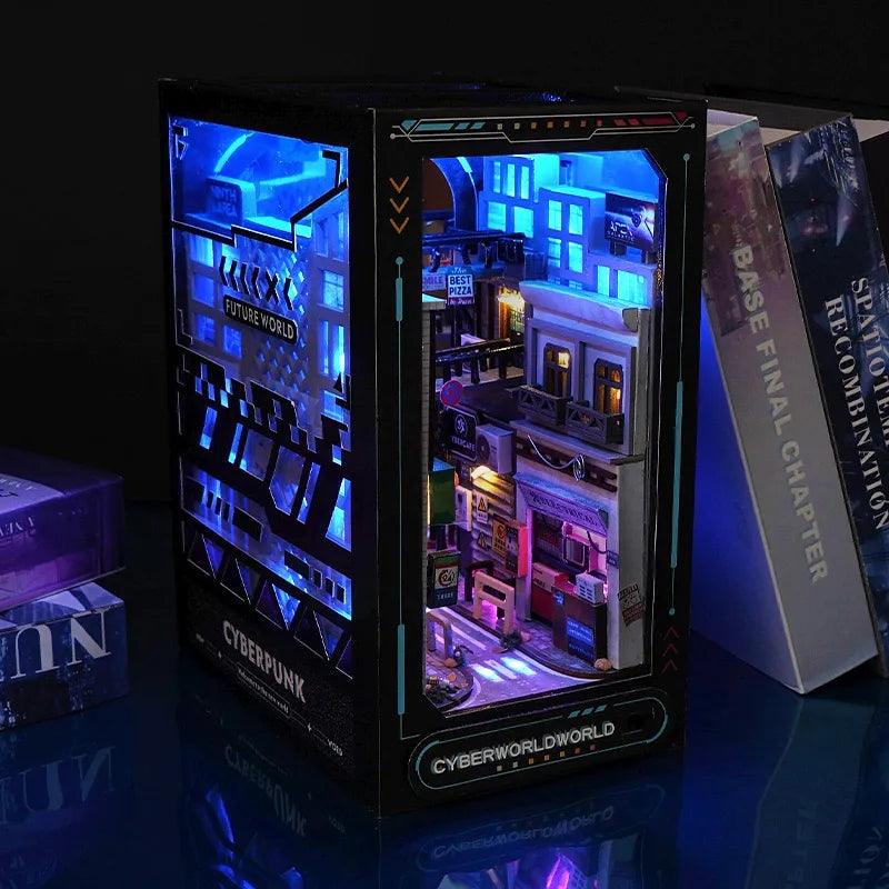 DIY Book Nook Kit Cyberworld Book Nook Cyber City Book Scenery Future World Book Nook Modern Alley Book Nook Kit Book Shelf Insert