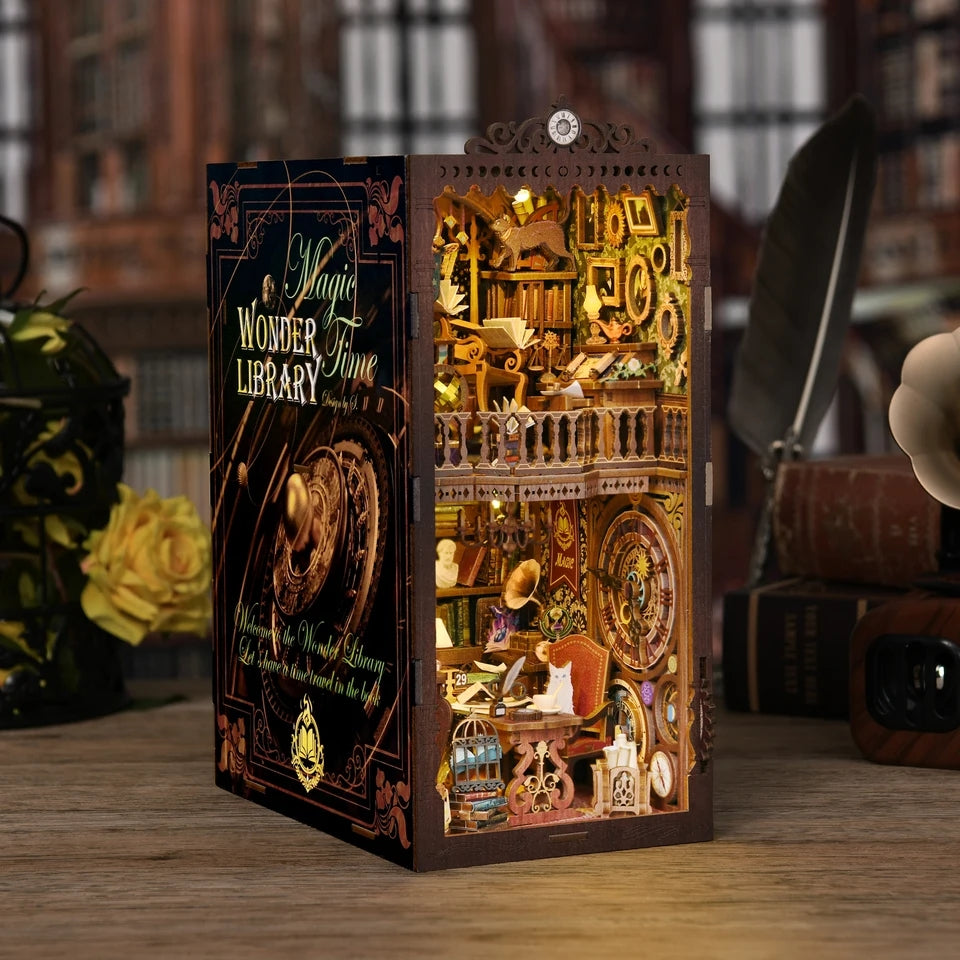 Magic Time Wonder Library DIY Book Nook Kit Book Shelf Inserts DIY Book Rooms Miniatures