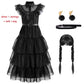 Wednesday Addams Cosplay For Girls Halloween Costume 2023 Kids Party Dresses Carnival Easter Halloween Dress 5-14 Years - Rajbharti Crafts