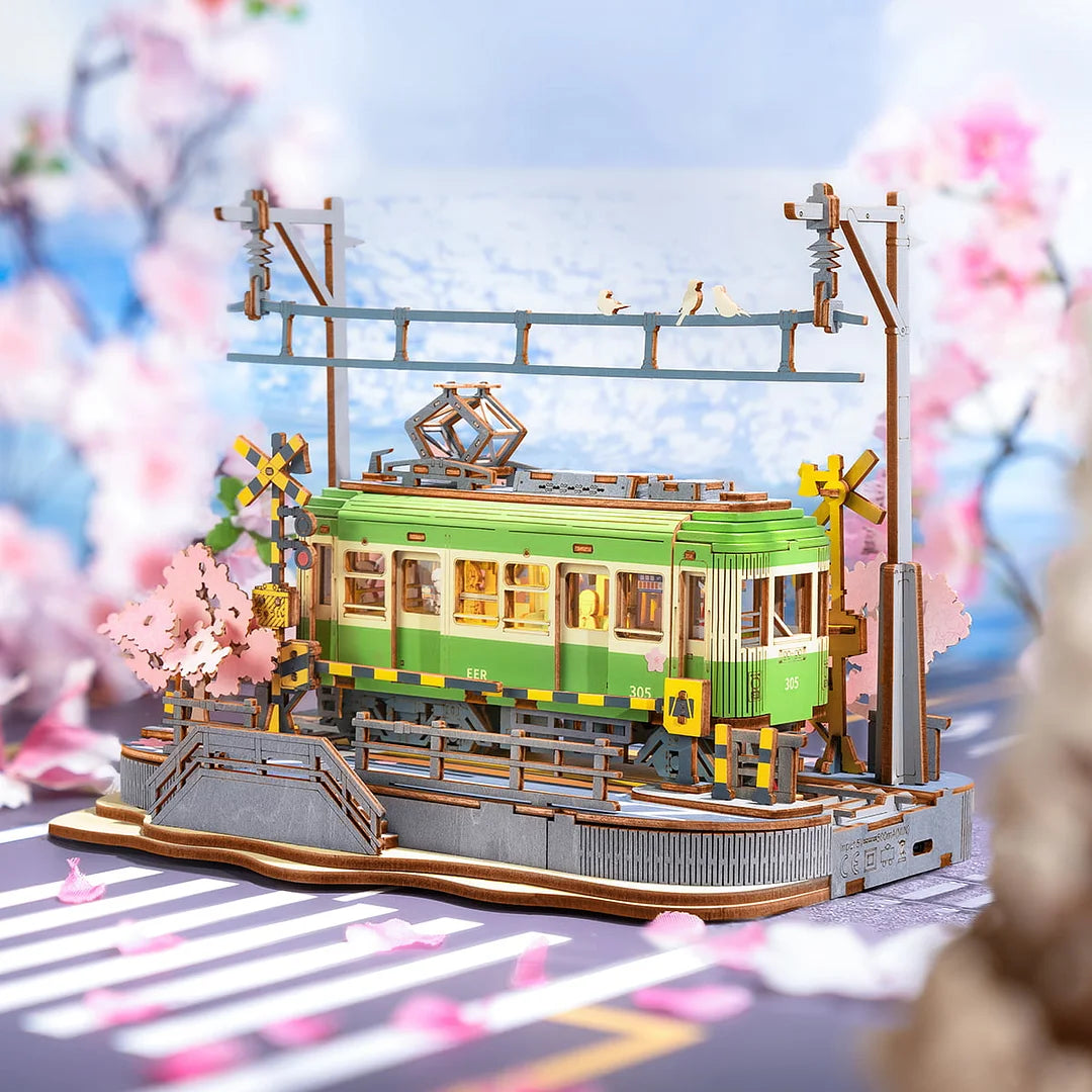 Sakura Train Journey 3D Wooden Puzzle DIY Miniature Crafts 3D Puzzle TGS02