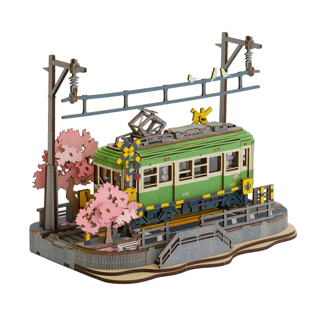 Sakura Train Journey 3D Wooden Puzzle DIY Miniature Crafts 3D Puzzle TGS02