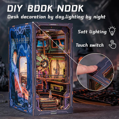 The Eye of Old God DIY Book Nook Kits Miniature Book Room Bookend Bookshelf Decor