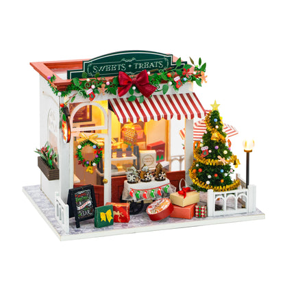 DIY Dollhouse Miniature Kit Sweets & Treats Christmas Miniature Dollhouse Holiday Decor Christmas Gifts Christmas Miniatures With LED