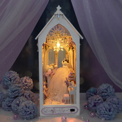 I Wish Forever Love Wedding Book Nook White Wedding Dresses & Bridal Gowns Miniature Scenery