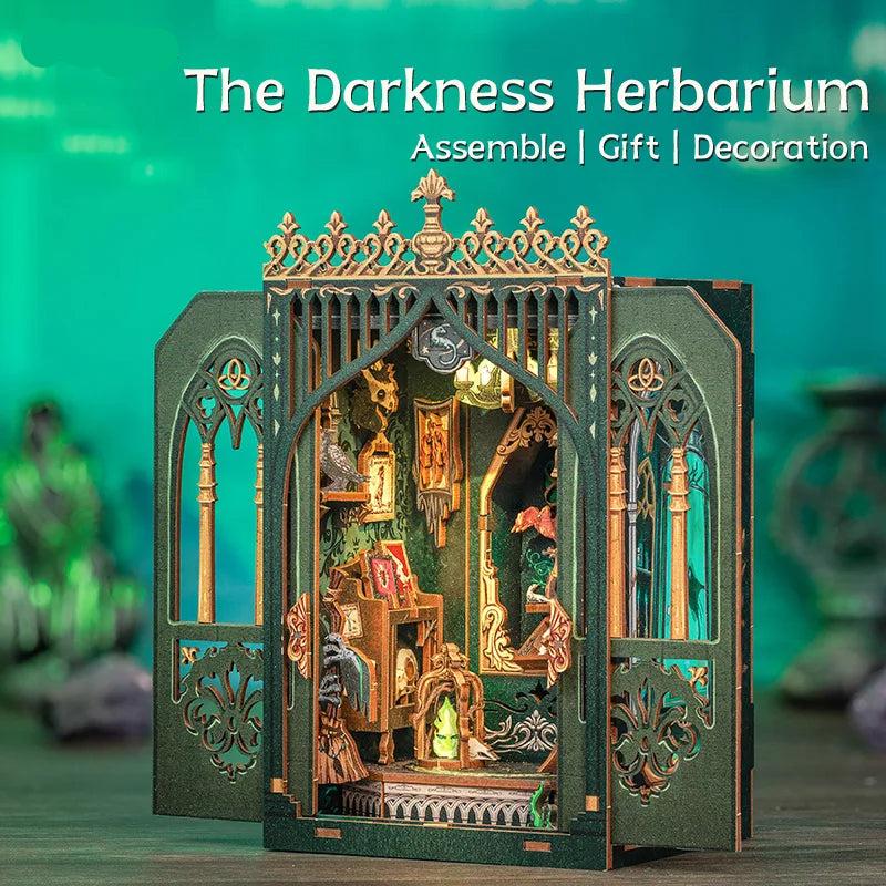 Darkness Herbarium - Amazing Toys Store - Fantasy Plant Shop - Soul Travel Agency Magical Series DIY Book Nook Kits -Decorative Bookends - Wooden Miniature Crafts