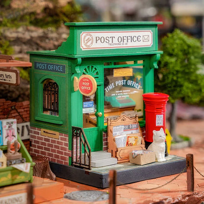 Little & Warm Space Series Miniature Dollhouse - The Muse Bookshop - Post Office - Fancy Tea Yard - Sea Holiday Restaurant