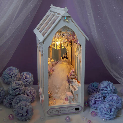 I Wish Forever Love Wedding Book Nook White Wedding Dresses & Bridal Gowns Miniature Scenery