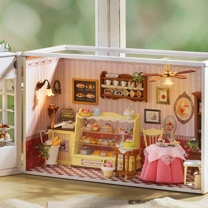 Sweet Berries Time Miniature Cake Shop Dollhouse Openable Door Bakery Miniature Shop