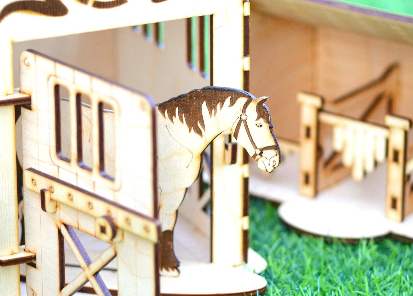 DIY Wooden Farm House Miniature With Horse Cart - Wooden Puzzles - Crafts Kit - Rajbharti Crafts