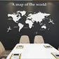 3D World Map Wall Decor Acrylic Solid Color Crystal Bedroom Living room - Rajbharti Crafts