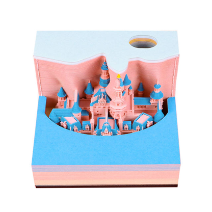 Blocs-notes 3D du château de Cindrella Blocs-notes du château de conte de fées Blocs Omoshiroi Post-it Notes Bloc-notes artistiques Blocs-notes créatifs du château magique