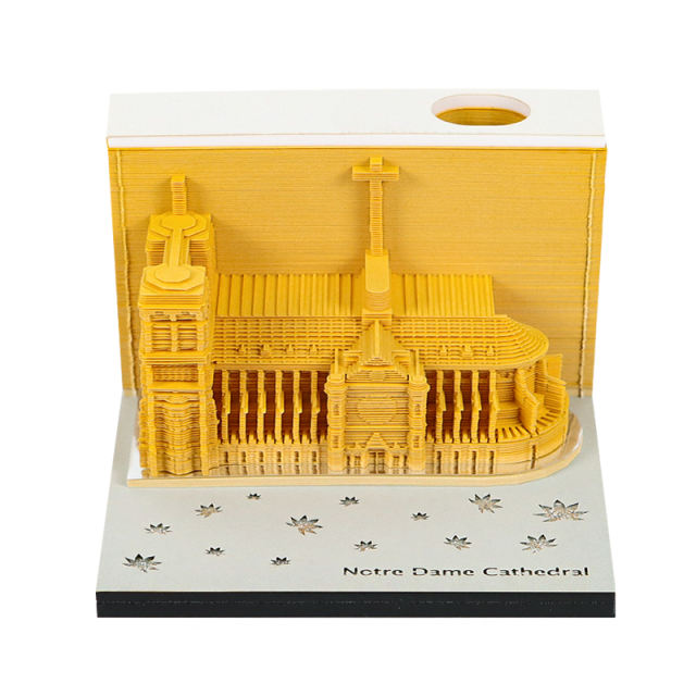 Notre-Dame de Paris Church 3D Note Pad - Memo Pad - Omoshiroi Blocks - Artistic Note Pad Post It Notes (Copy)