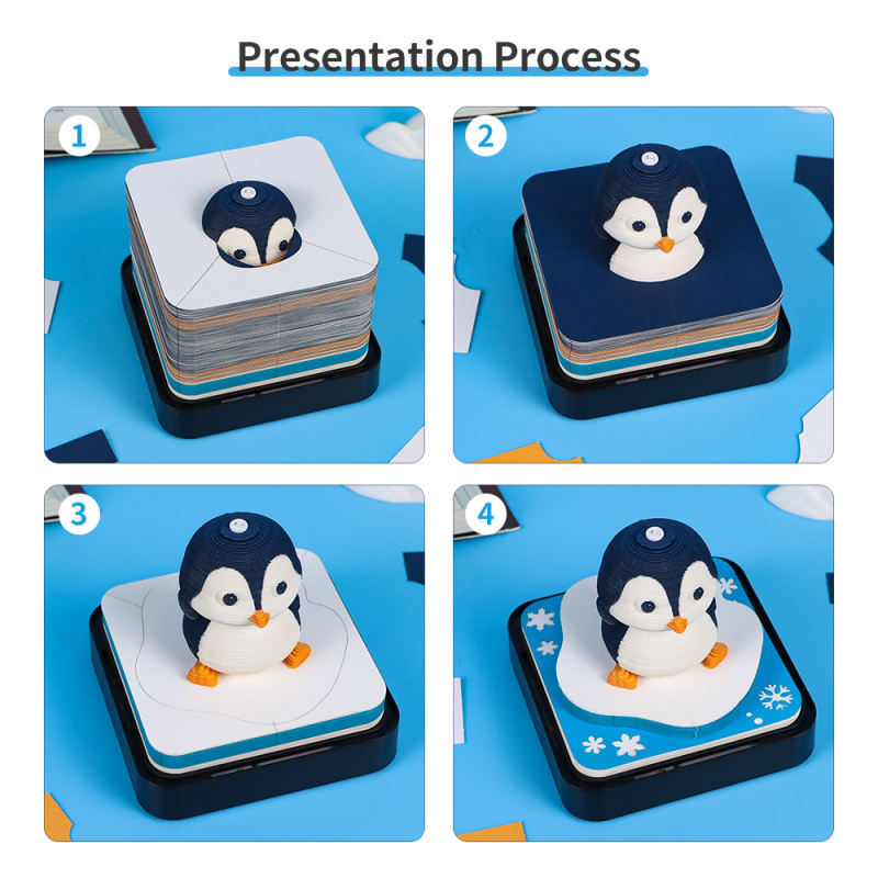 Penguin 3D Note Pad - Memo Pad - Omoshiroi Blocks - Artistic Note Pad Post It Notes