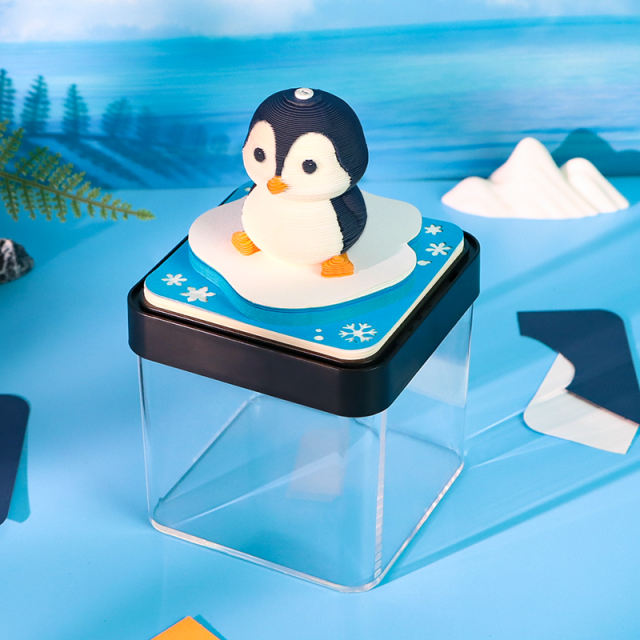 Penguin 3D Note Pad - Memo Pad - Omoshiroi Blocks - Artistic Note Pad Post It Notes