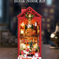 Christmas Book Nook DIY Book Nook Kits Shelf Insert Kit Miniature Building Kits Santa Claus's Room Bookshelf with Light Bookends Gifts
