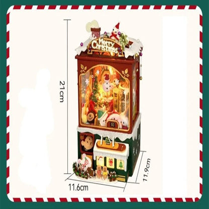 Christmas Music Box Dollhouse DIY Dollhouse Kit Christmas Claw Machine Toys Crane - Rajbharti Crafts