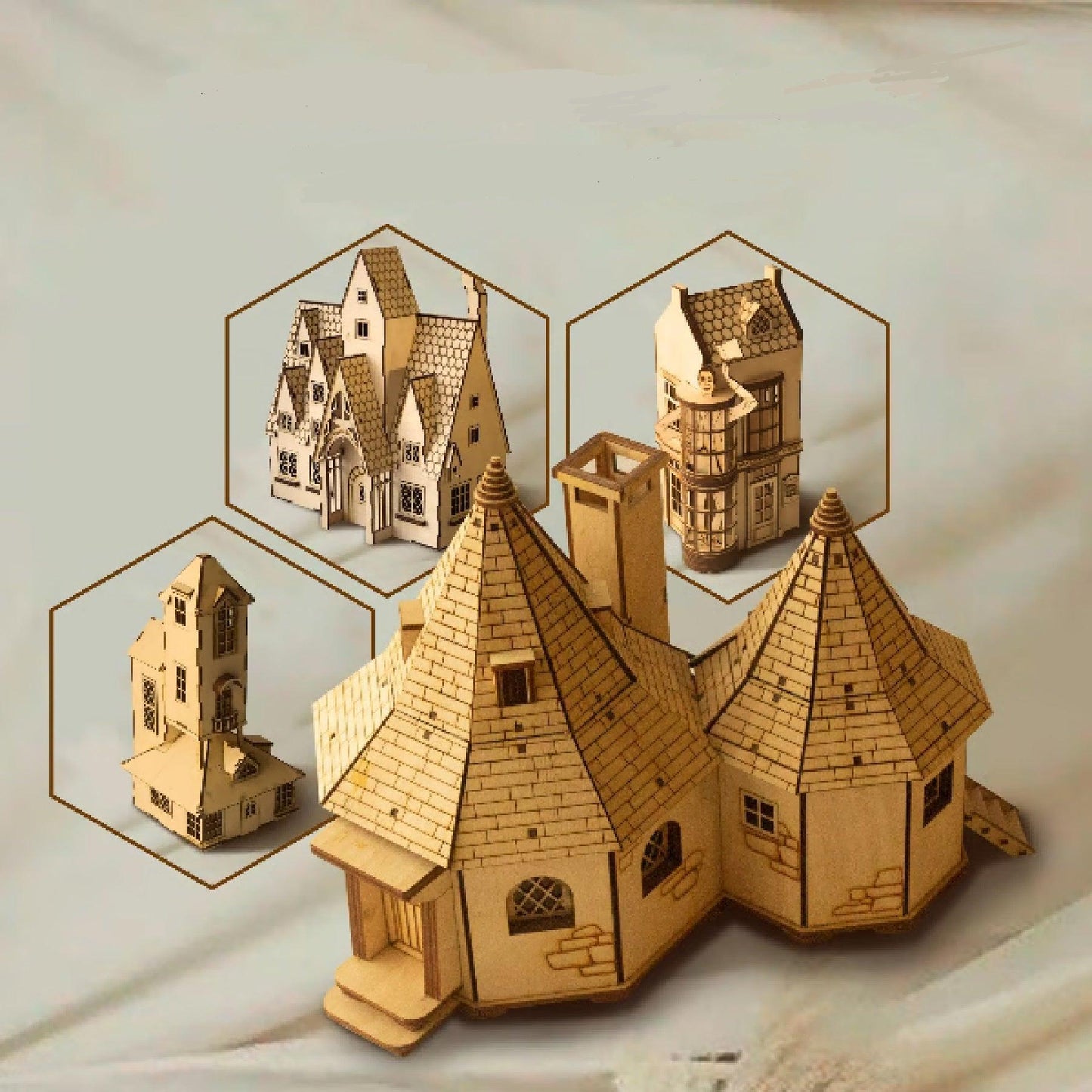 DIY Dollhouse Kit Wooden Miniature Diagon Alley Shops Hagrid's Hut Miniature Magical World Miniatures