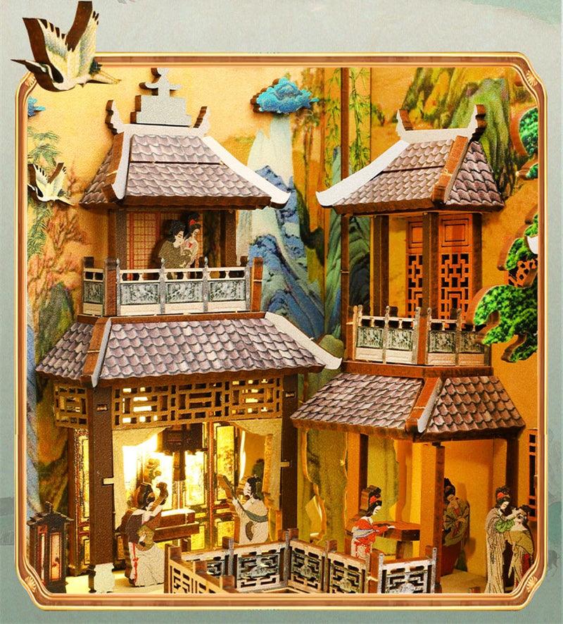 DIY Book Nook Kit Chinese Alley Book Nook Chongqing Town Book Nook Book Corners Ancient Capital Book Nook - Rajbharti Crafts