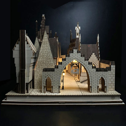 Hogsmeade Village Visit Miniature Model Wooden Building Kit DIY Crafts With LED