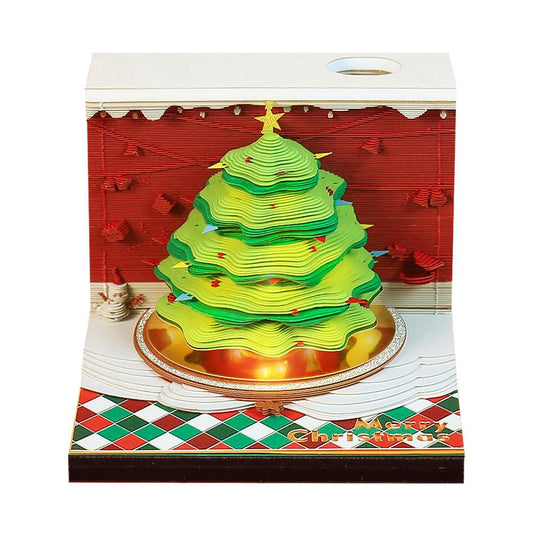 Christmas Tree 3D Note Pad - Desk Decor Creative Memo Pad - Holiday Gifts Christmas Gifts Omoshiroi Block
