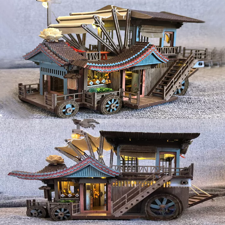 Mysterious Lotus Casebook Lotus Tower Horse Carriage Wooden Assembly Model Cheng Yi Li Lianhua Li Xiangyi Official Genuine Souvenir 3D Wooden Puzzles