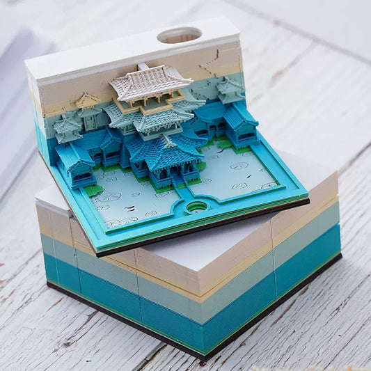 Heavenly Palace 3D Note Pad - Castle Omoshiroi Blocks - 3D Memo Pad Paper Crafts