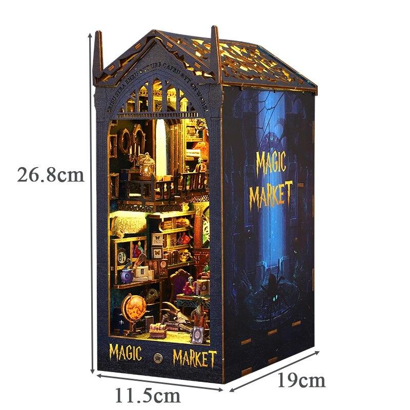 Magic Market Book Nook Alchemist Book Shelf Insert Mystery Book Box - Rajbharti Crafts