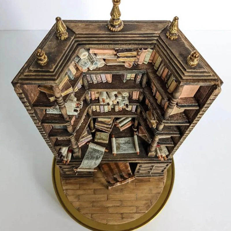 The Bay Library Miniature Gothic Bookshelf Portable And Stylish Bookshelf For Organized And Chic Storage Library Decorations