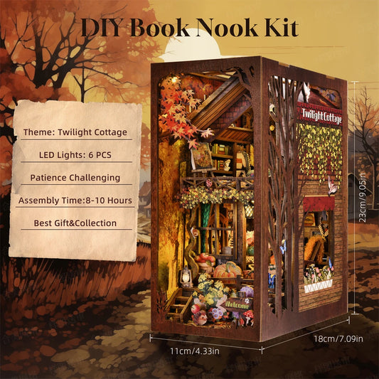 Twilight Cottage DIY Book Nook Kit Halloween Theme Miniature Decor