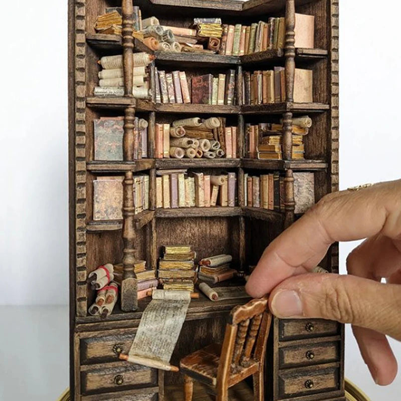 The Bay Library Miniature Gothic Bookshelf Portable And Stylish Bookshelf For Organized And Chic Storage Library Decorations