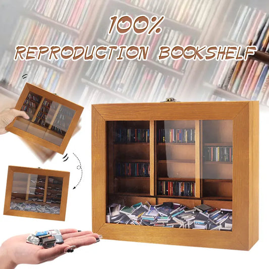 200/400 Books Miniature Wooden Anxiety Bookshelf Shaking Bookshelves Sensory Toys Stress Reliever Books Shake Away Your Anxiety
