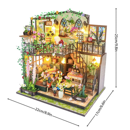 Darcy Flower House Miniature House Kit DIY Dollhouse Miniature Crafts
