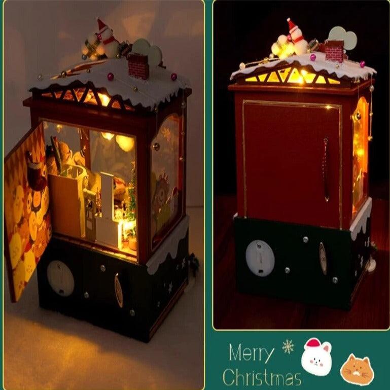 Christmas Music Box Dollhouse DIY Dollhouse Kit Christmas Claw Machine Toys Crane - Rajbharti Crafts
