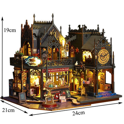 Holo Magic City Wizard Dollhouse Miniature Kit Magique Miniature DIY Dollhouse Kits