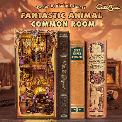 Fantastic Animal Common Room DIY Book Nook Kits Miniature Book Room Bookend