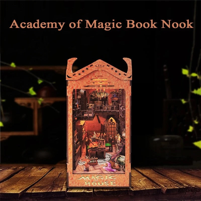 Academy Of Magic House DIY Book Nook Kit Decorative Bookshelf Insert Magic Bookends