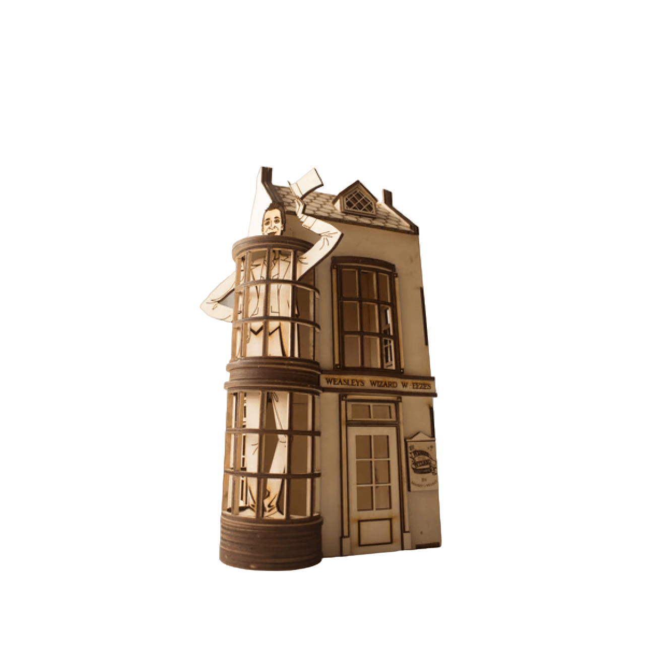 DIY Dollhouse Kit Wooden Miniature Diagon Alley Shops Weasleys' Wizard Wheezes Miniature Magical World Miniatures - Rajbharti Crafts