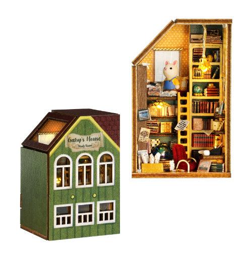 Building Block Town Combination Style Doll House DIY Dollhouse Kit Six Story Bella's Living Room Harry's Kitchen Ava's Workshop Gary's Books - Rajbharti Crafts