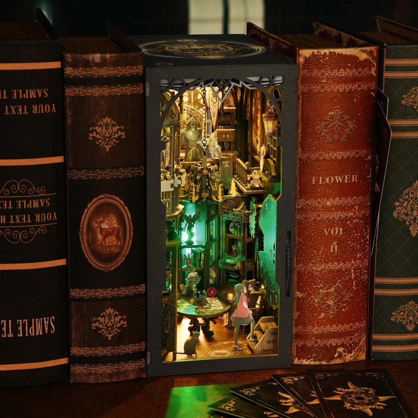 Kit d'insertion d'étagère de livre de société de Divination de Tarot, Kits de coin de livre de bricolage