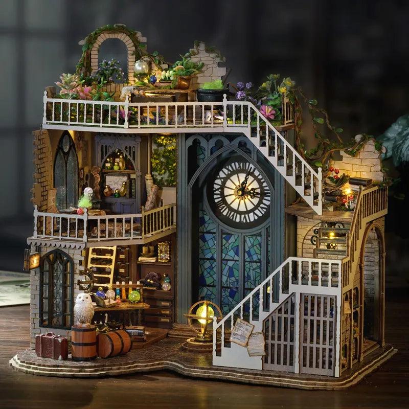 DIY Wooden Doll Houses Magic House Casa Miniature Building Kits with Furniture