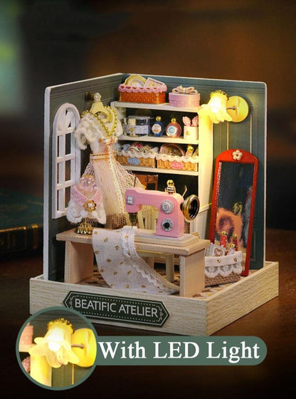 Corner of Happiness Series DIY Dollhouse Kit Miniature Sakura Noodles Shop Coffee Time - Rajbharti Crafts