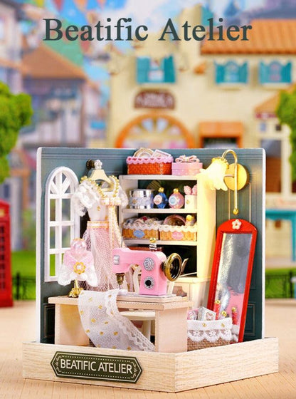 Corner of Happiness Series DIY Dollhouse Kit Miniature Sakura Noodles Shop Coffee Time - Rajbharti Crafts