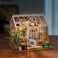DIY Greenhouse Miniature Dollhouse Kit Panoramic Garden House Miniature With Flower Chandelier